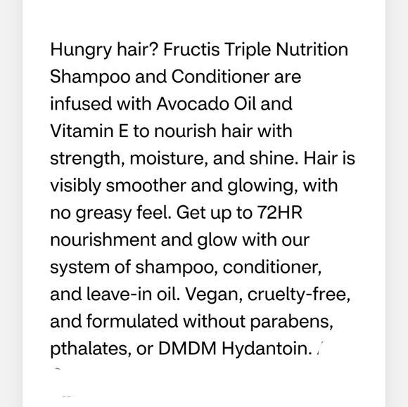 ⭐4/$15 Garnier Fructis Triple Nutrition Shampoo - Picture 8 of 9